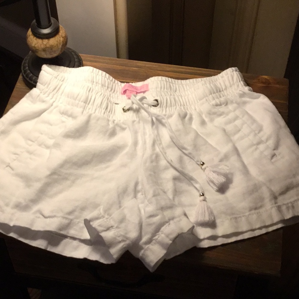 Lilly Pulitzer white linen shorts